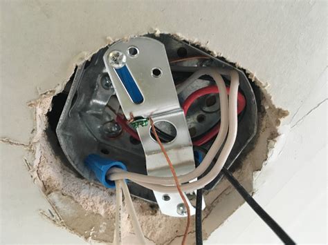 ceiling fan ready junction box installation|installing ceiling outlet box.